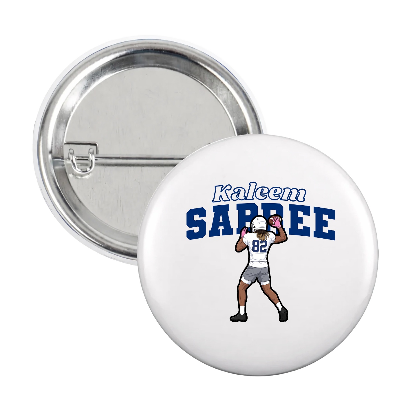 Game Day Button — Name Arch in White