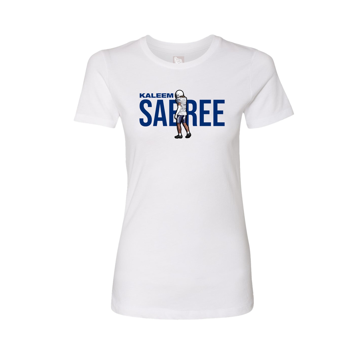 Fitted Women's Tee — Player Name in White