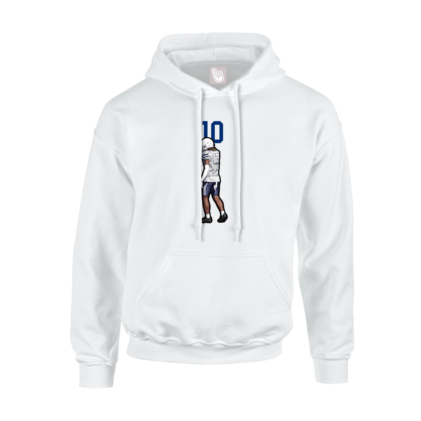 Hoodie — Number Top in White