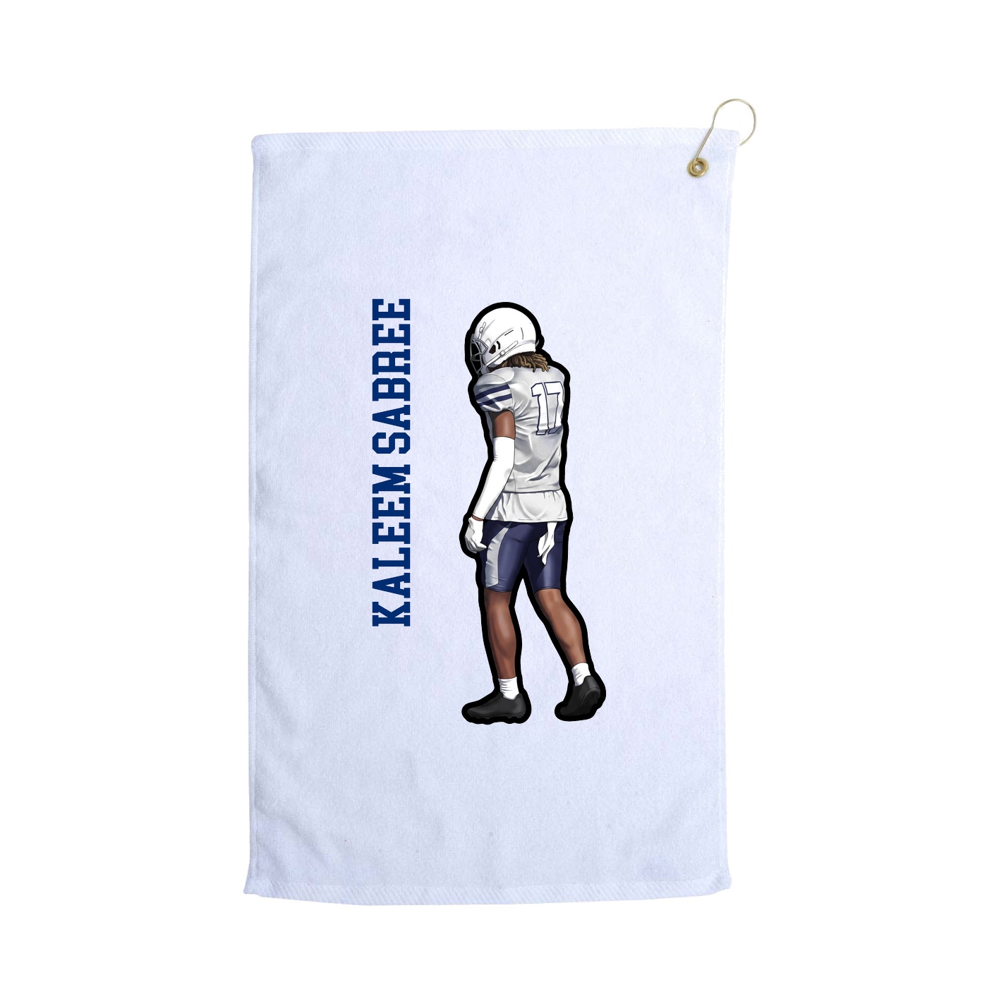 Golf Towel — Name Vertical in White