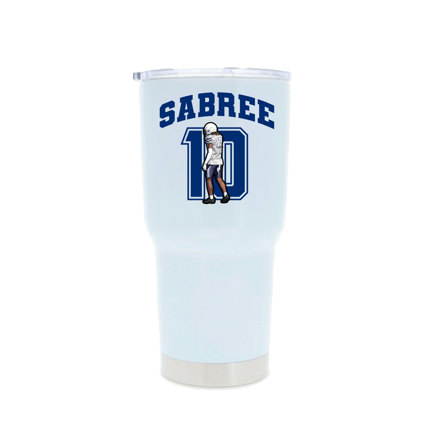 30oz Stainless Steel Tumbler — Number in White