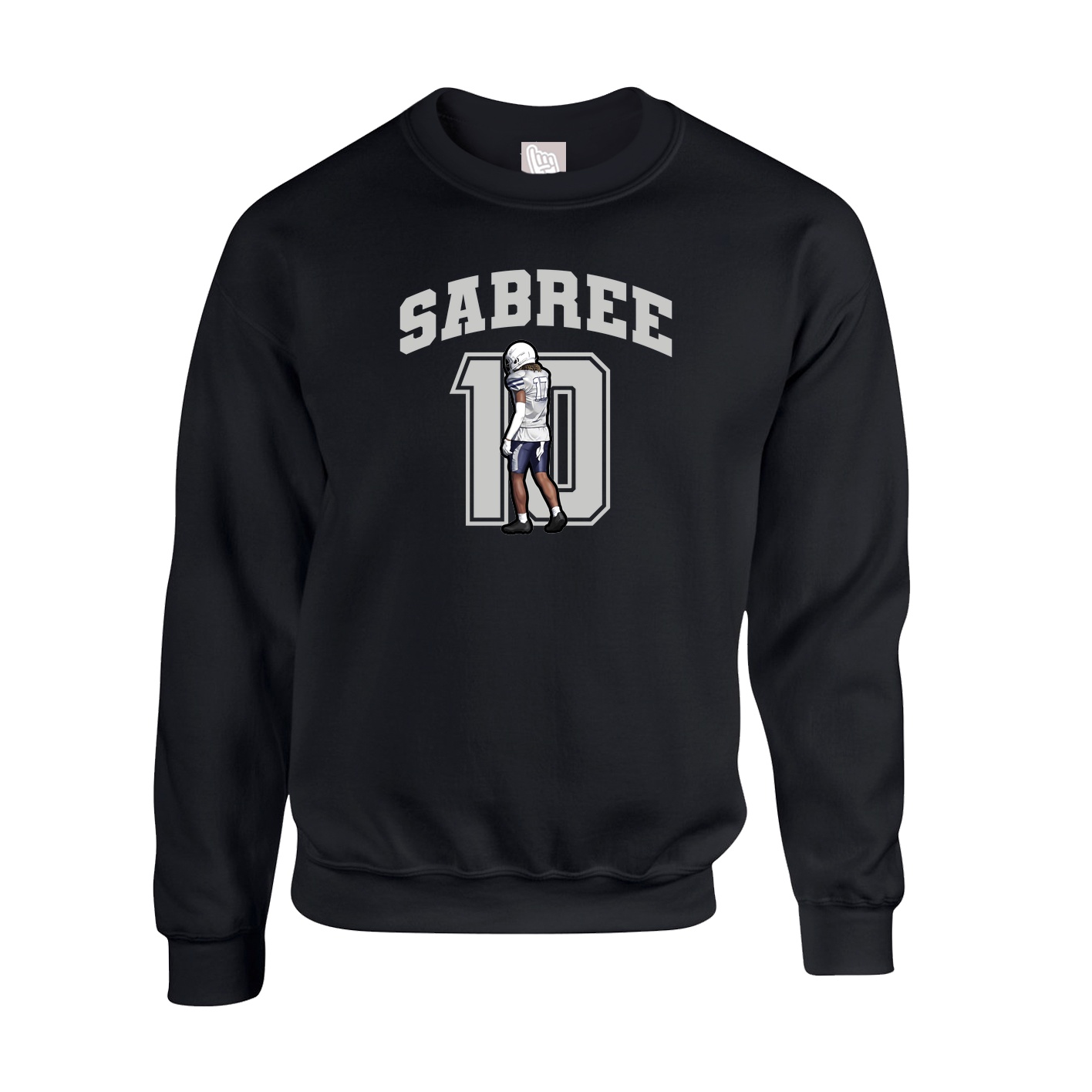 Fleece Crew — Number in Black