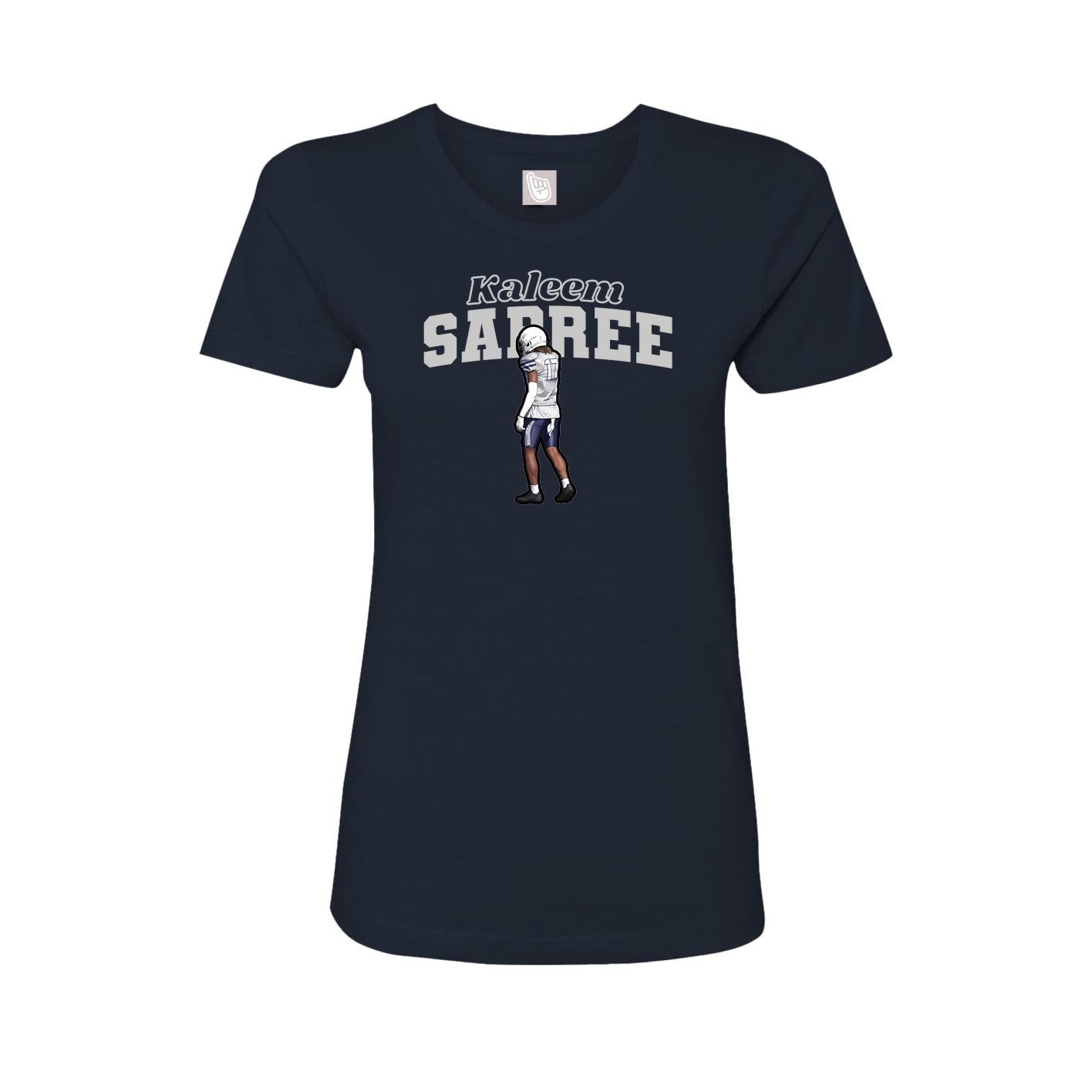 Fitted Women's Tee — Name Arch in Navy