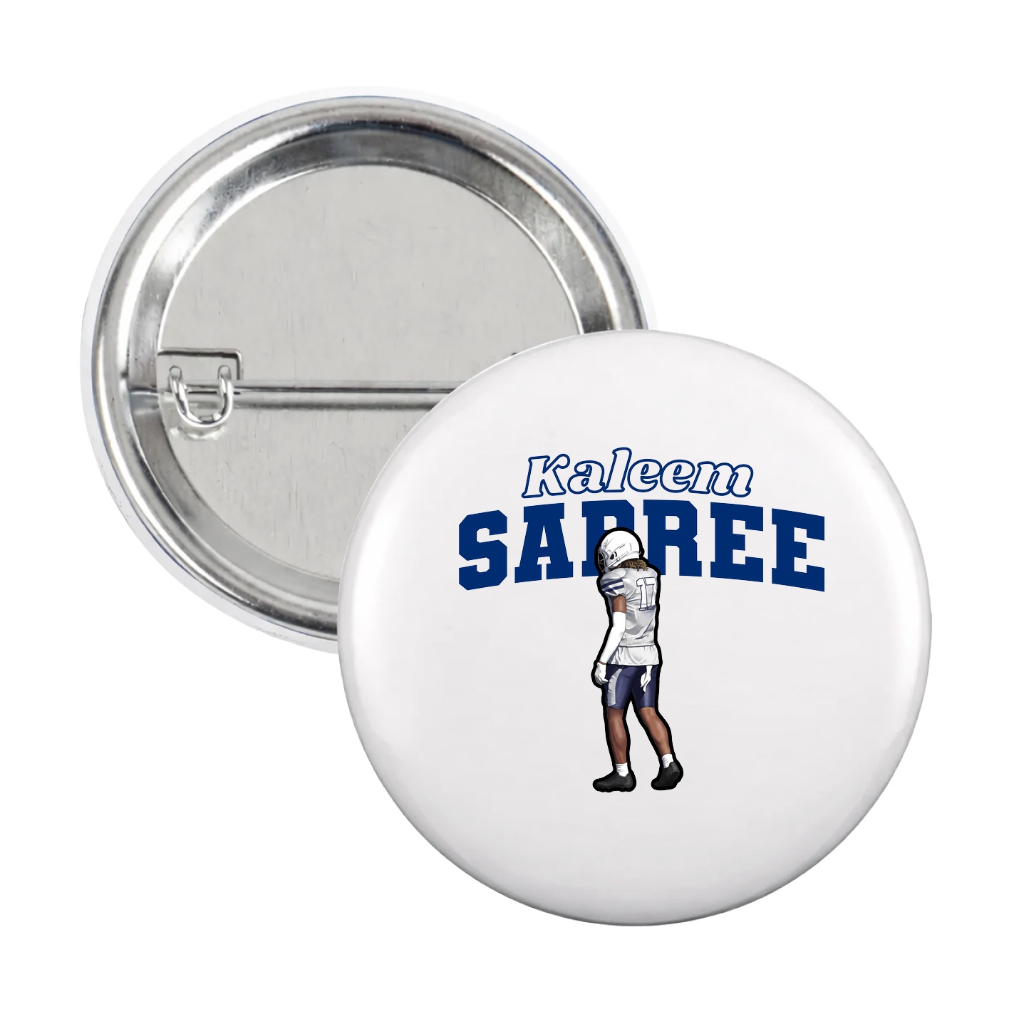 Game Day Button — Name Arch in White