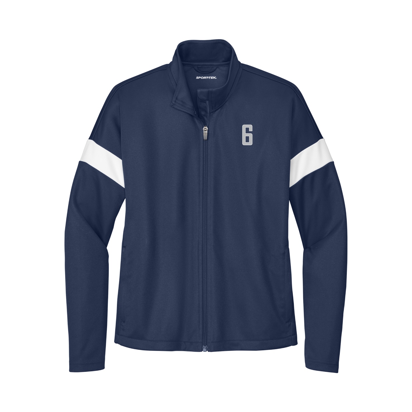 Womens Team Travel Full-Zip Jacket — Front Shirsy in Navy/White