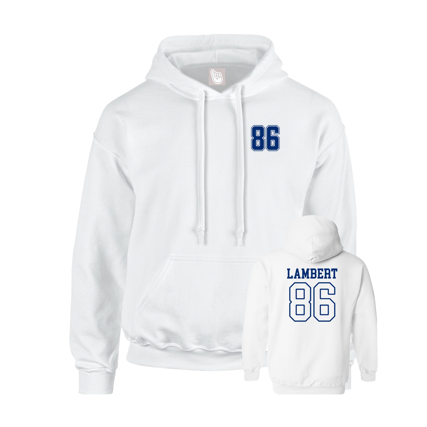 Hoodie — Chest Back in White