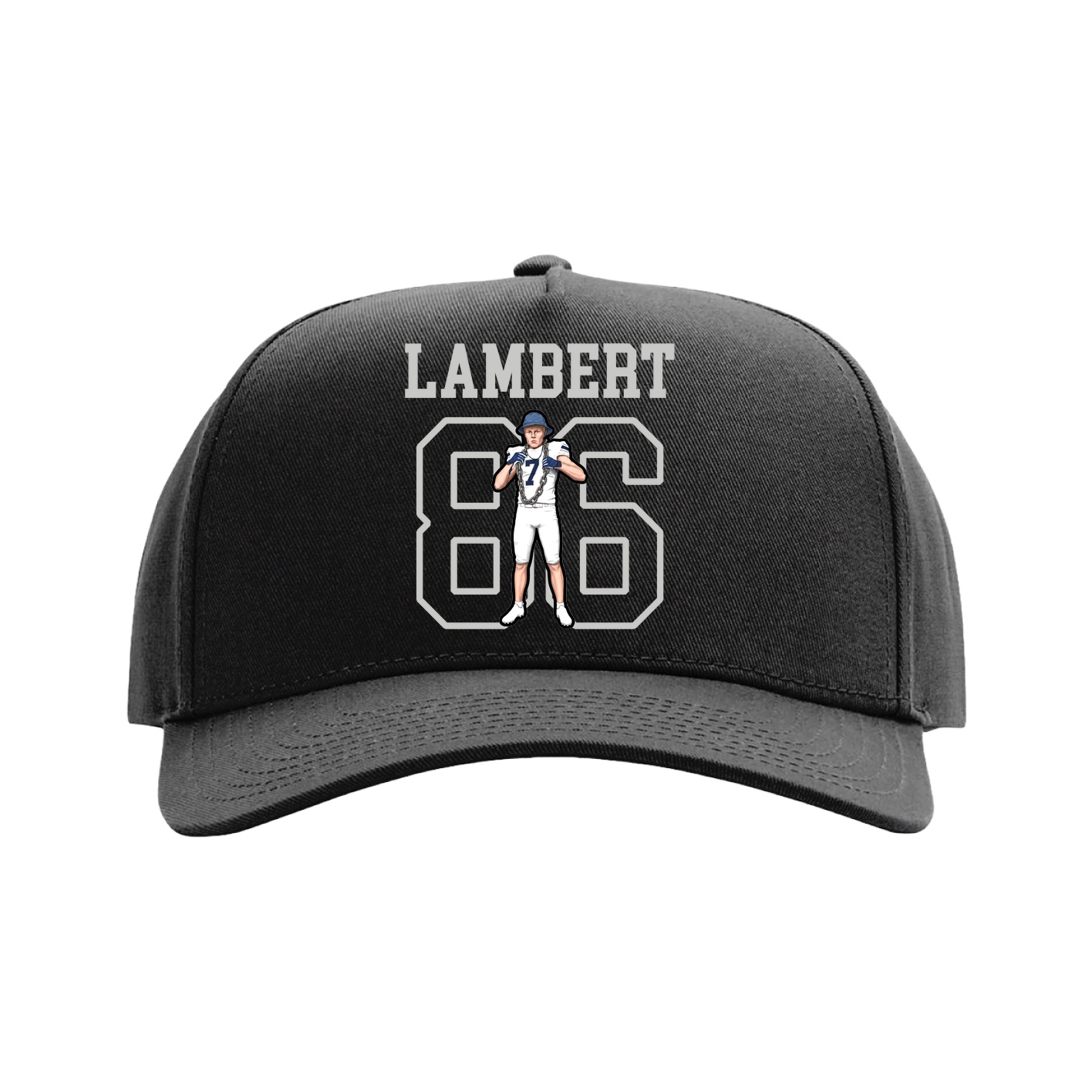 Full Fabric Five-Panel Champ Cap — Shirsey in Black