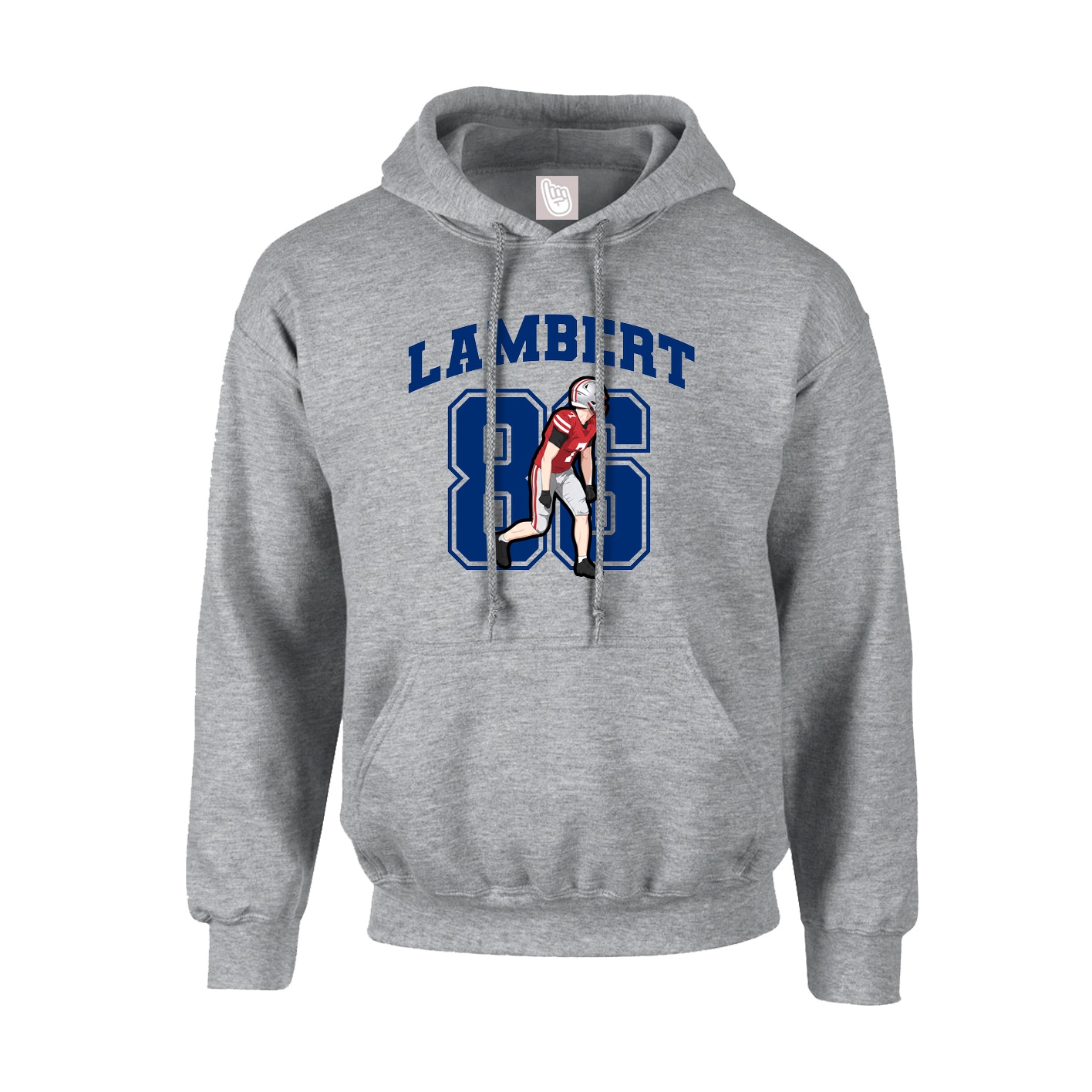 Youth Hoodie — Number in Grey
