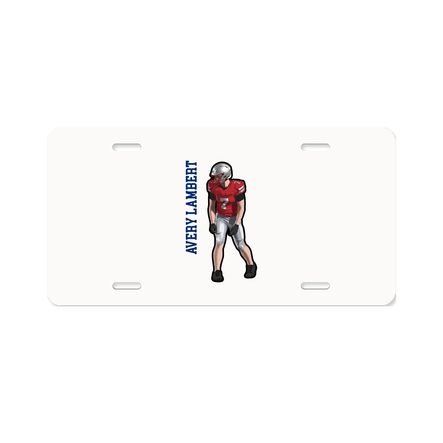 License Plate — Name Vertical in Classic