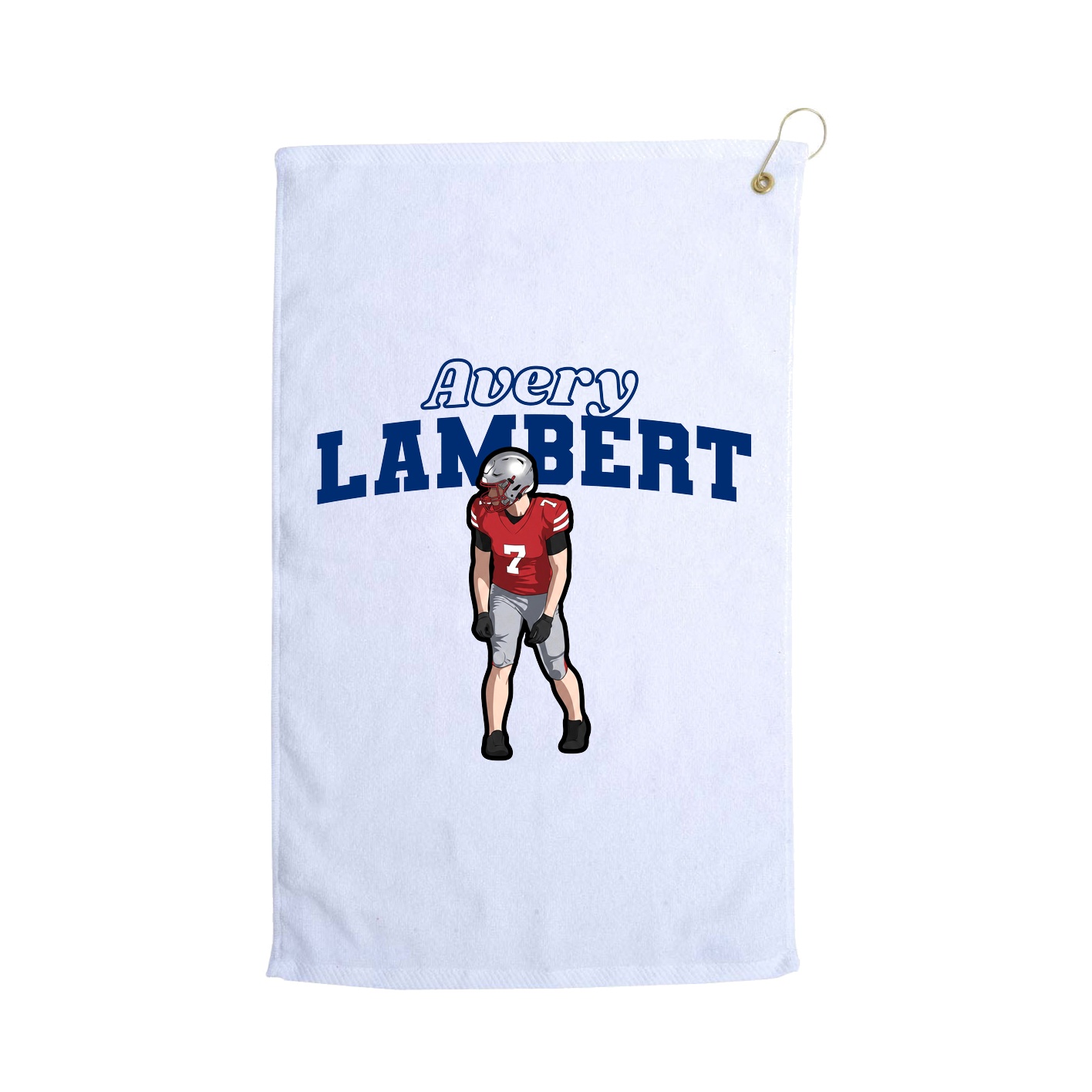 Golf Towel — Name Arch in White