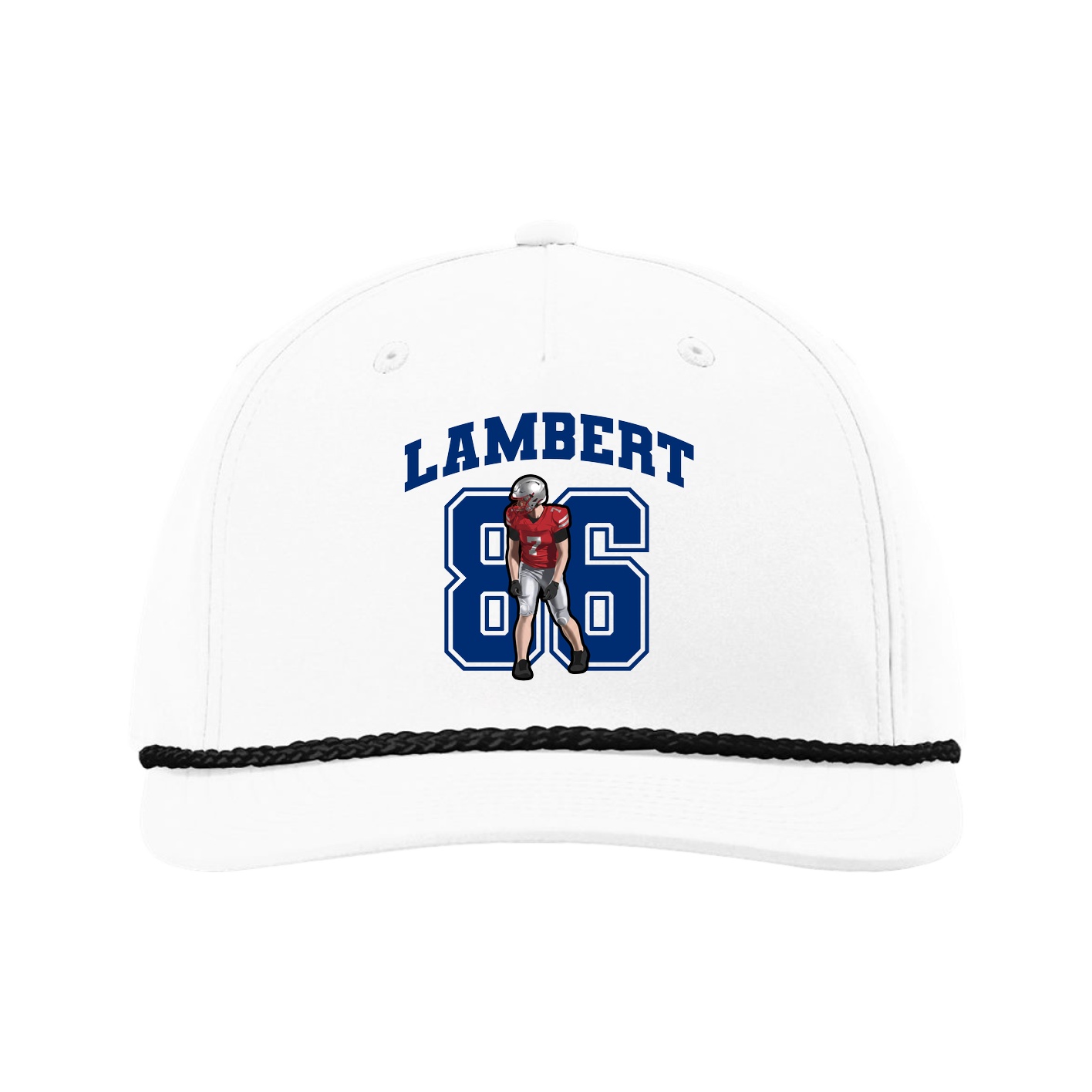 Five-Panel Classic Rope Cap — Number in White
