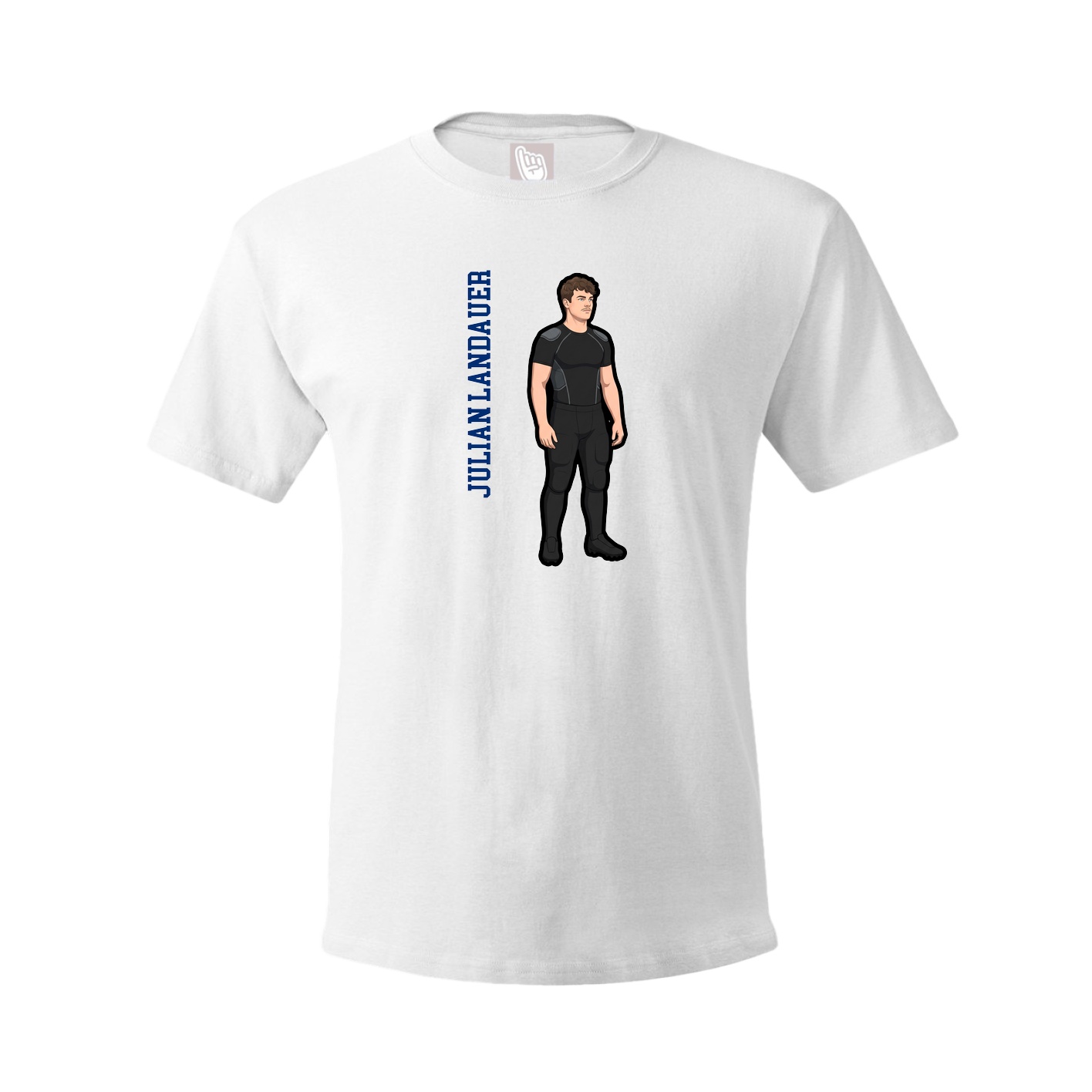 Youth Tee — Name Vertical in White