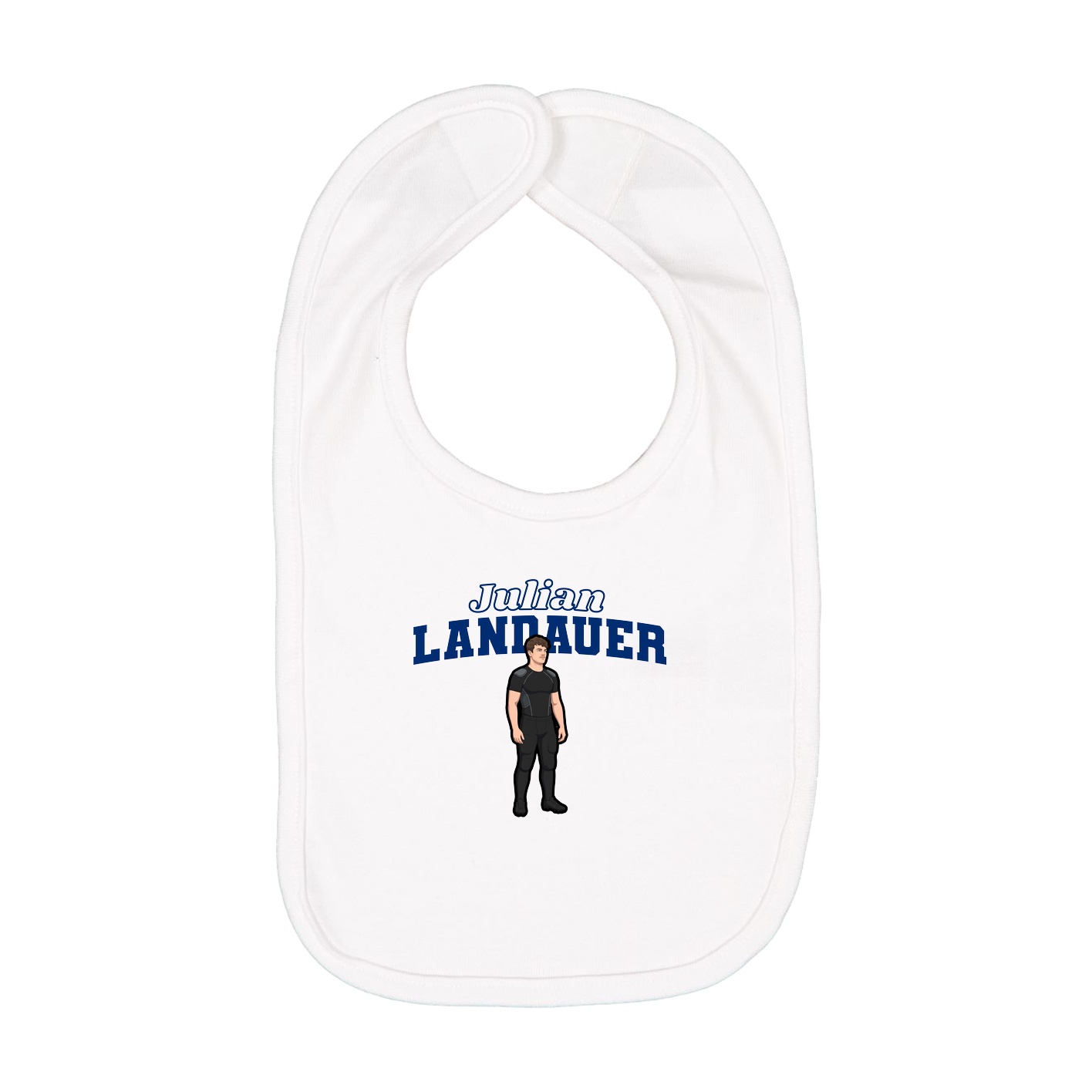 Infant Bib — Name Arch in White