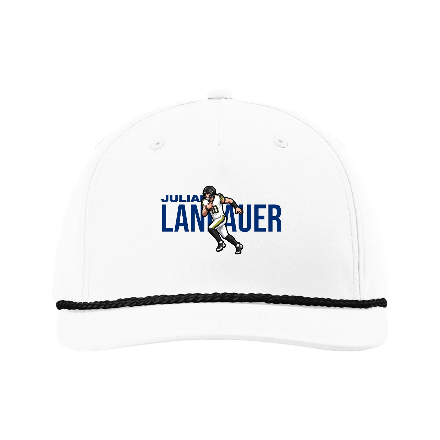 Five-Panel Classic Rope Cap — Player Name in White