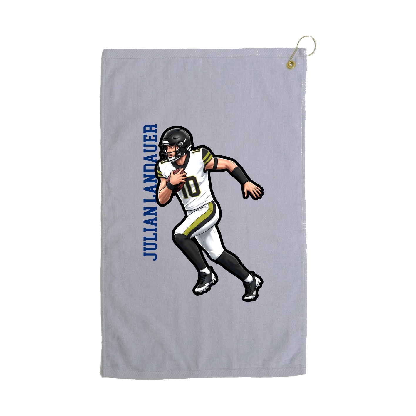Golf Towel — Name Vertical in Grey
