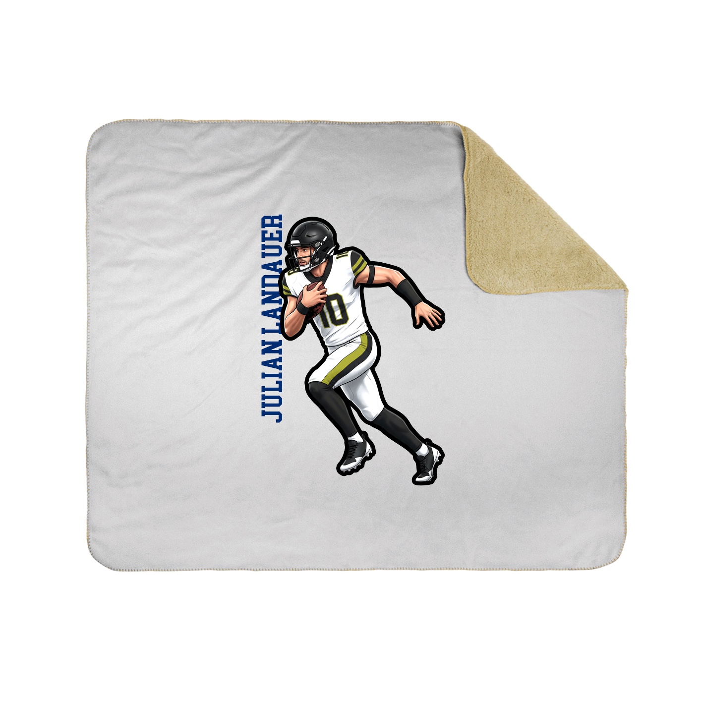 Throw Blanket — Name Vertical in White