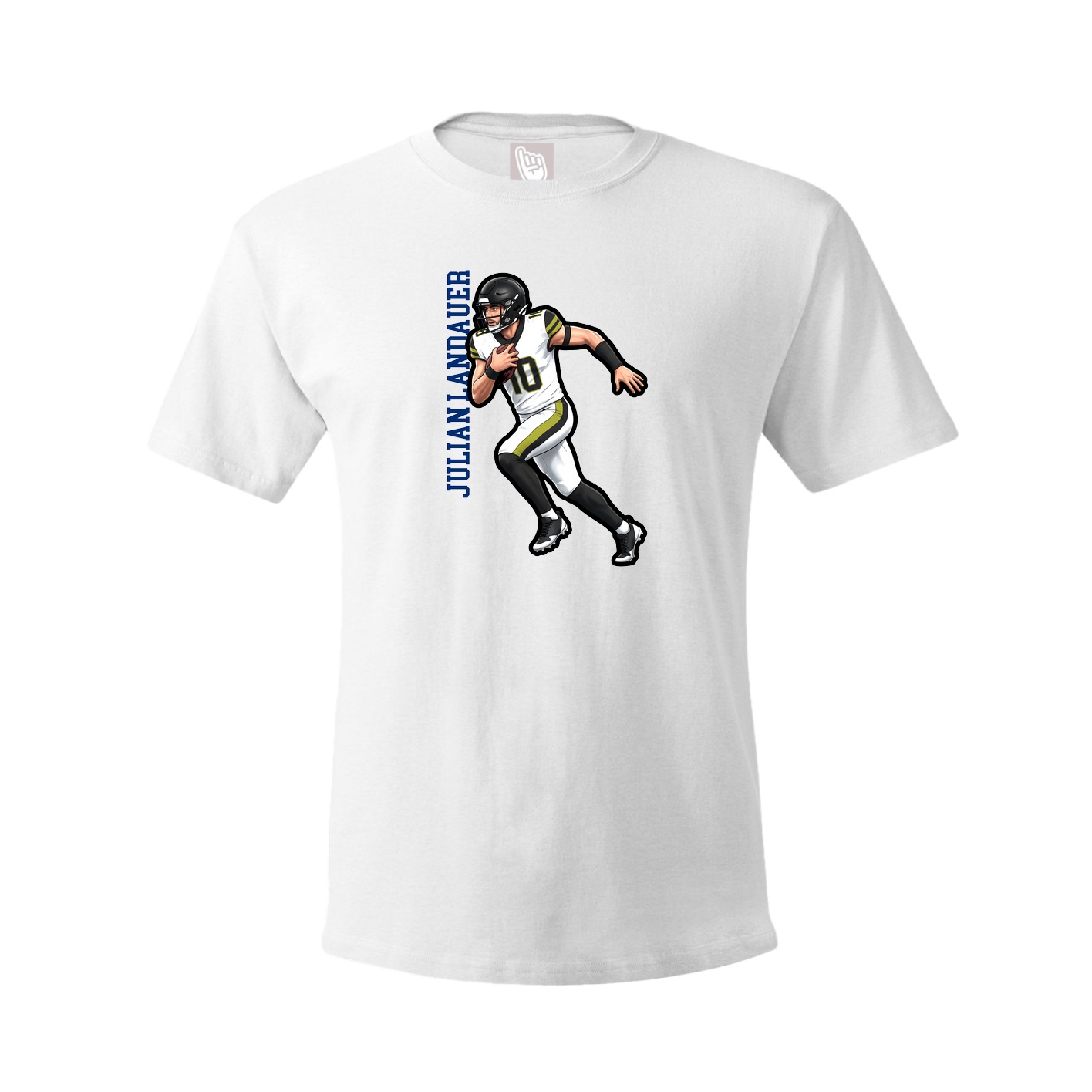 Tee — Name Vertical in White