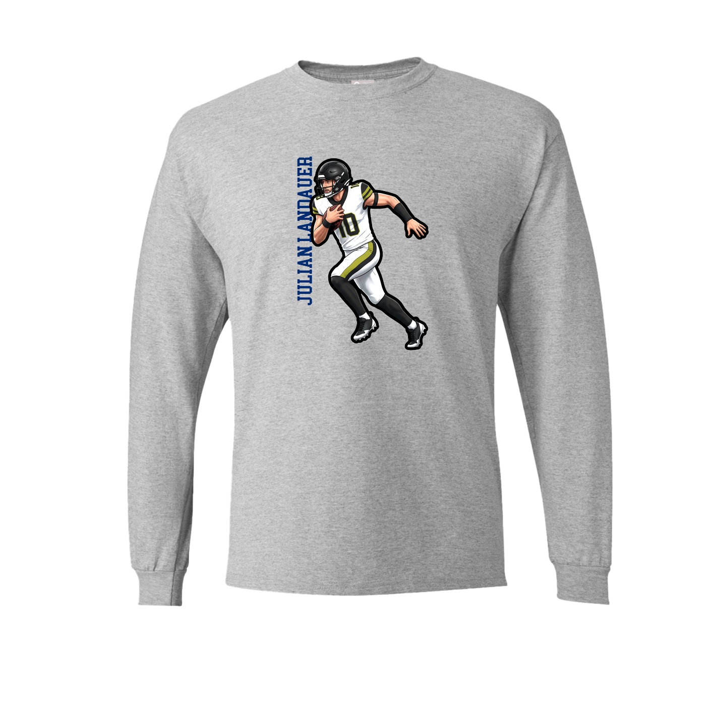 Long Sleeve Tee — Name Vertical in Grey