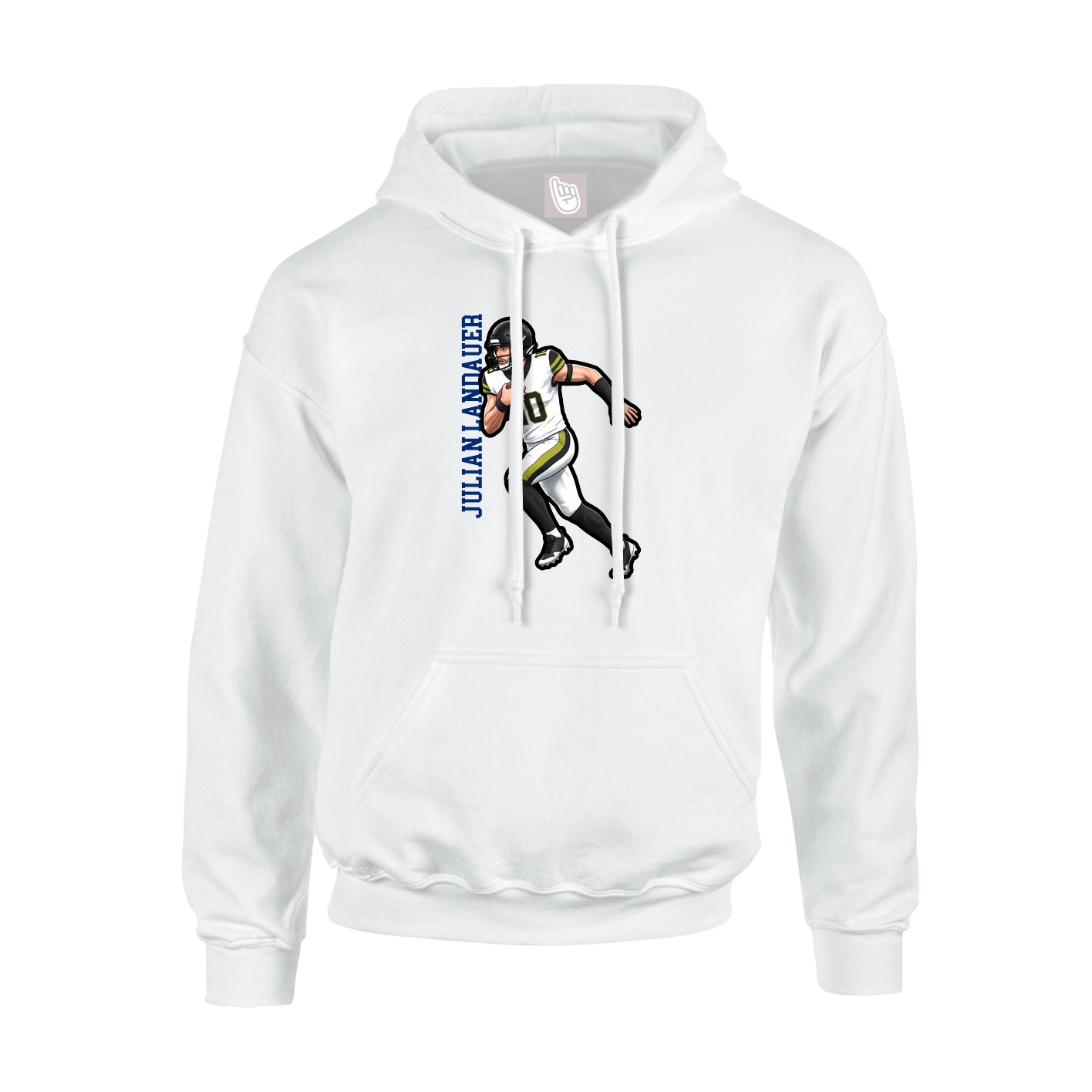 Hoodie — Name Vertical in White