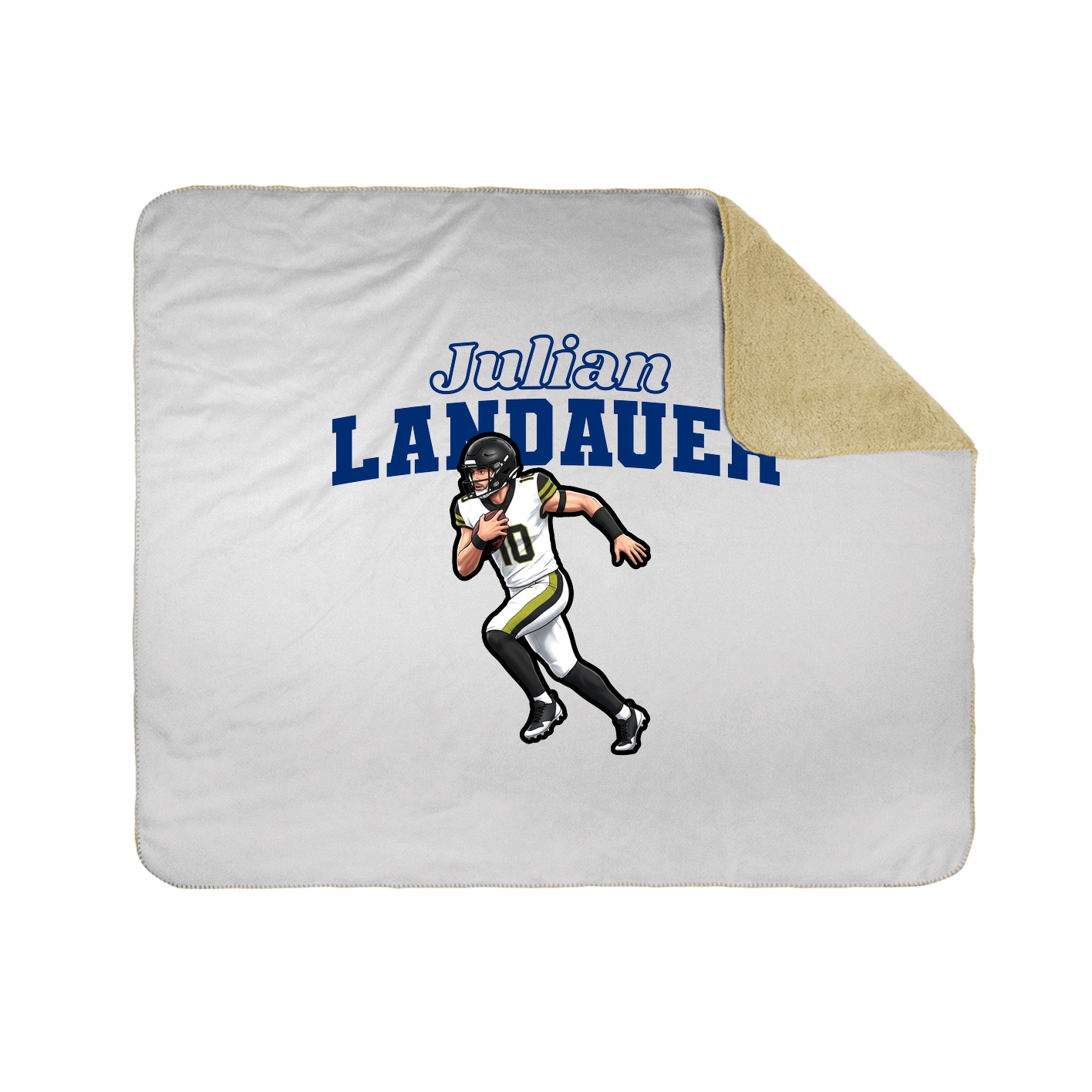 Throw Blanket — Name Arch in White