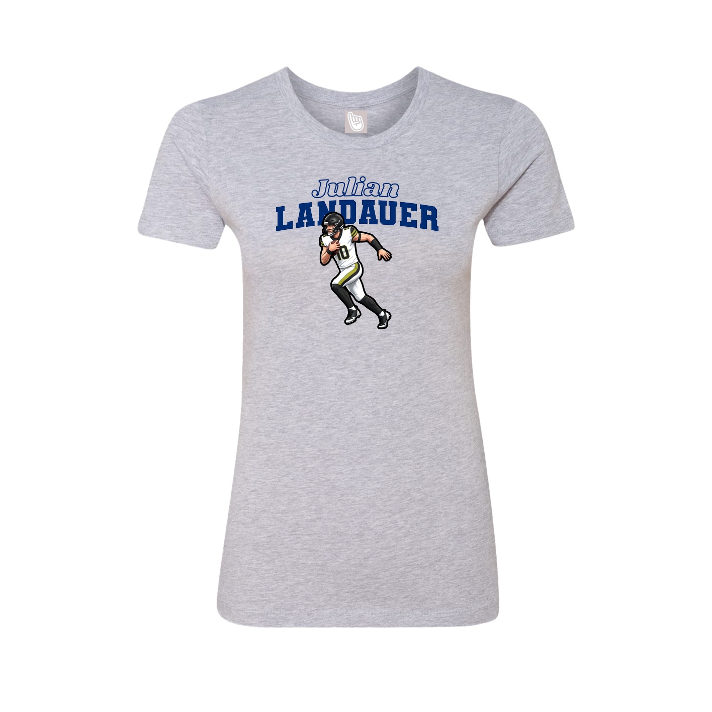 Fitted Women's Tee — Name Arch in Grey