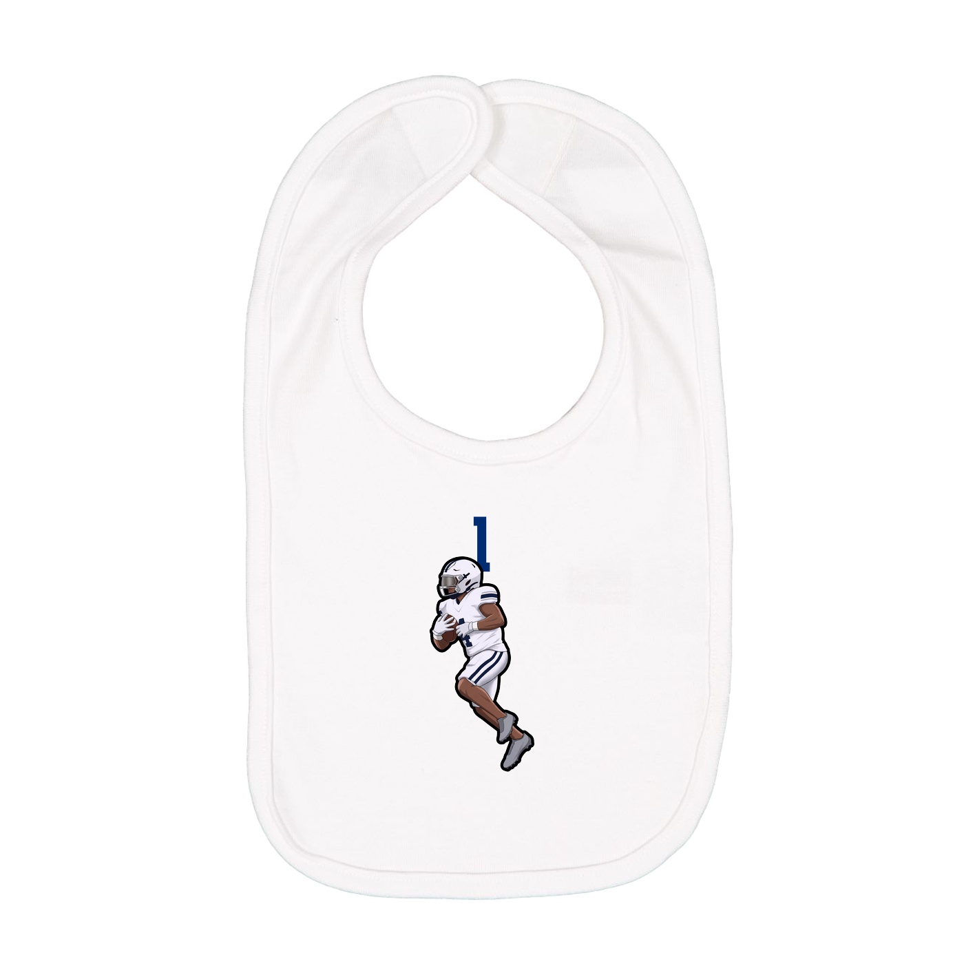 Infant Bib — Number Top in White