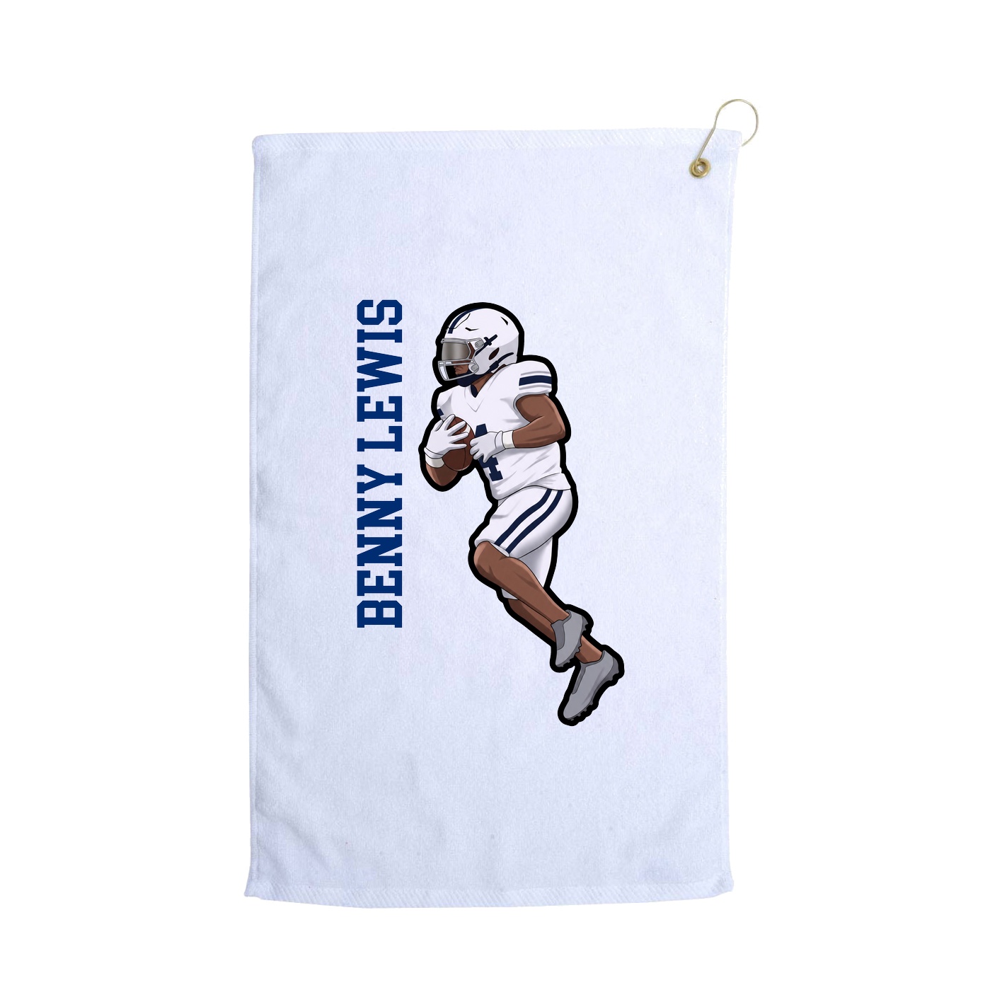 Golf Towel — Name Vertical in White