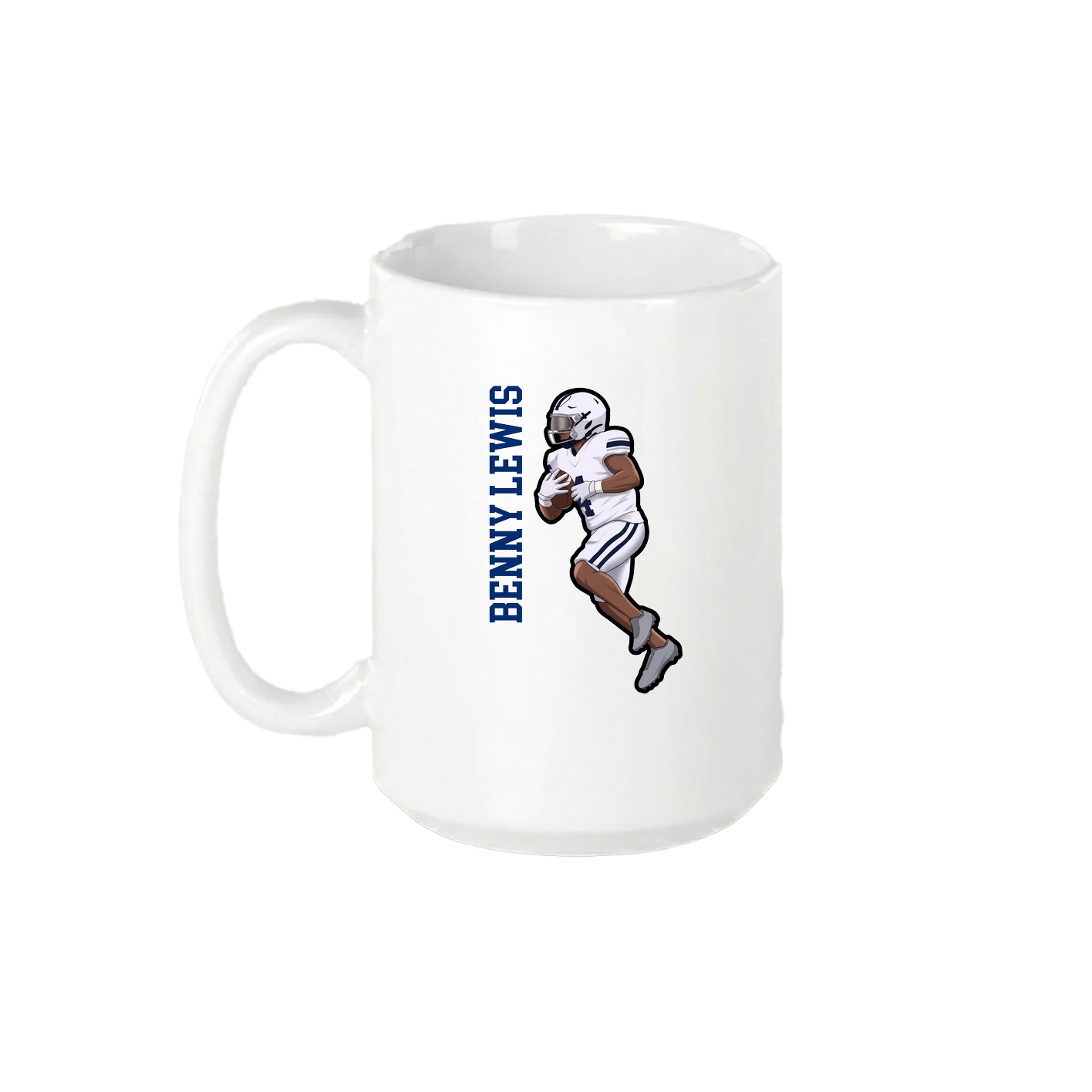 15oz Coffee Mug — Name Vertical in White