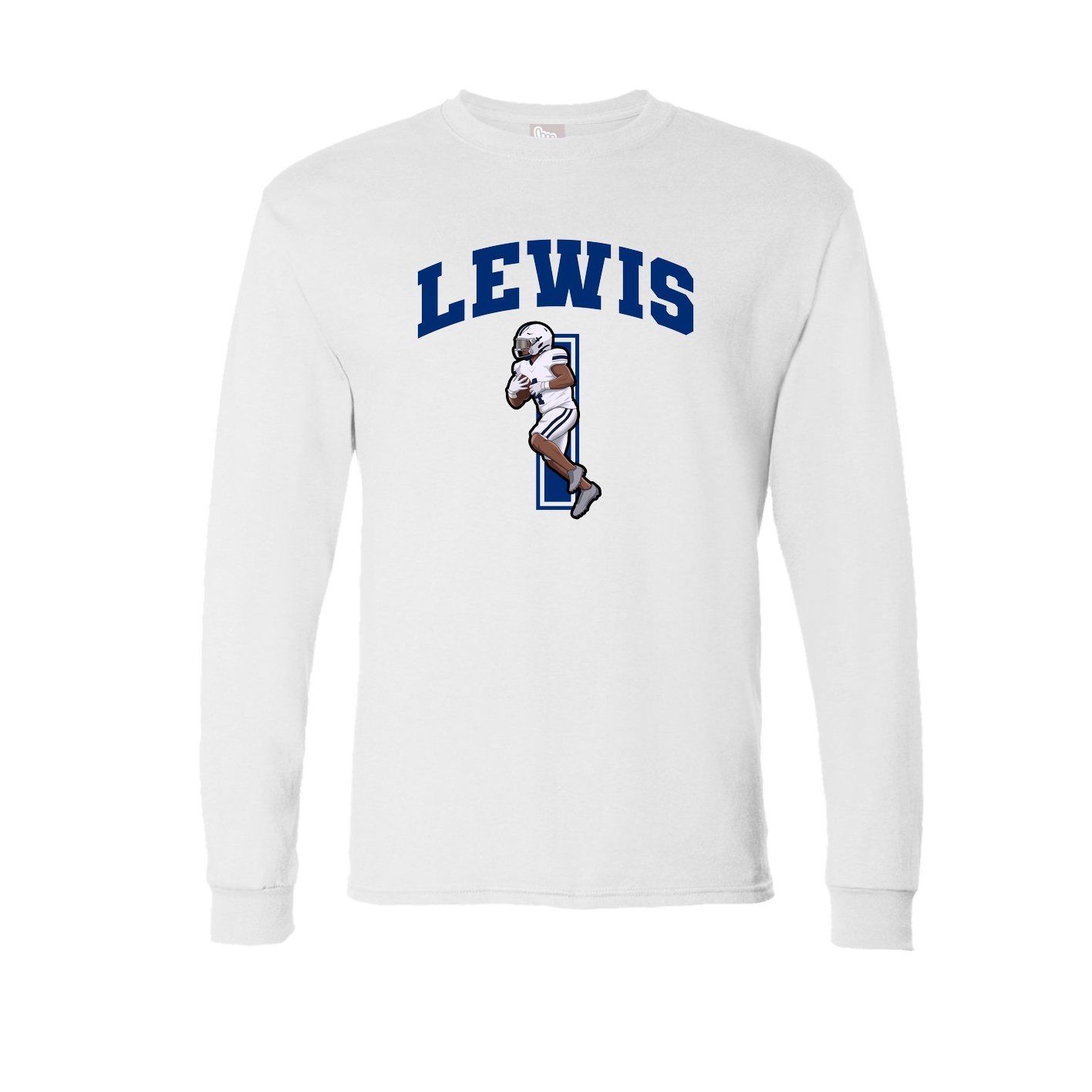 Long Sleeve Tee — Number in White