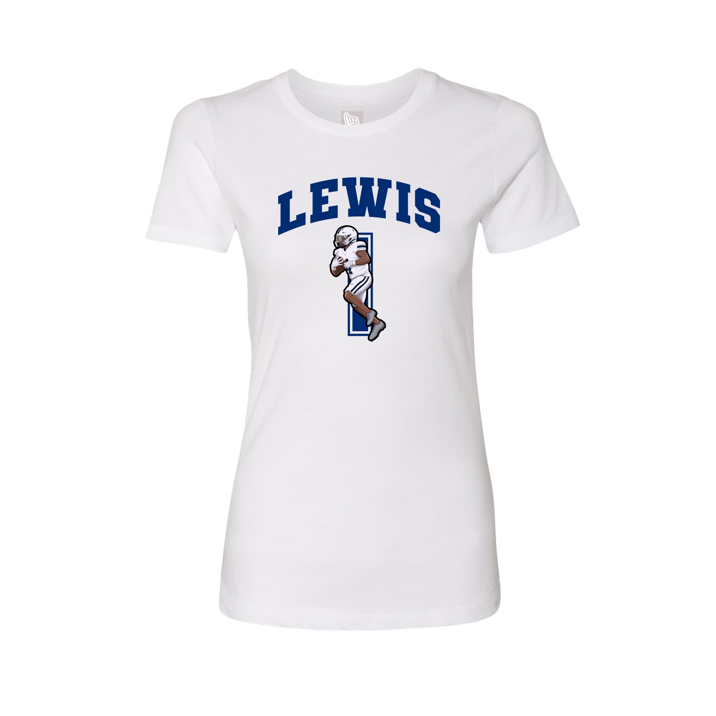 Fitted Women's Tee — Number in White