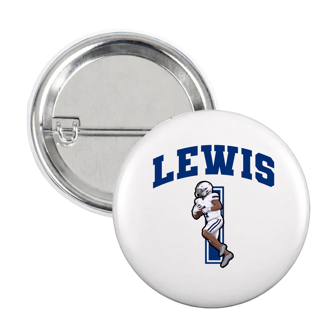 Game Day Button — Number in White