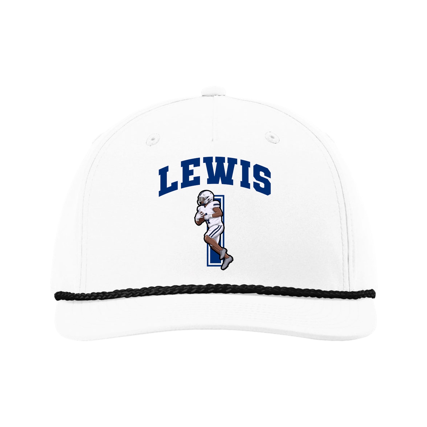 Five-Panel Classic Rope Cap — Number in White
