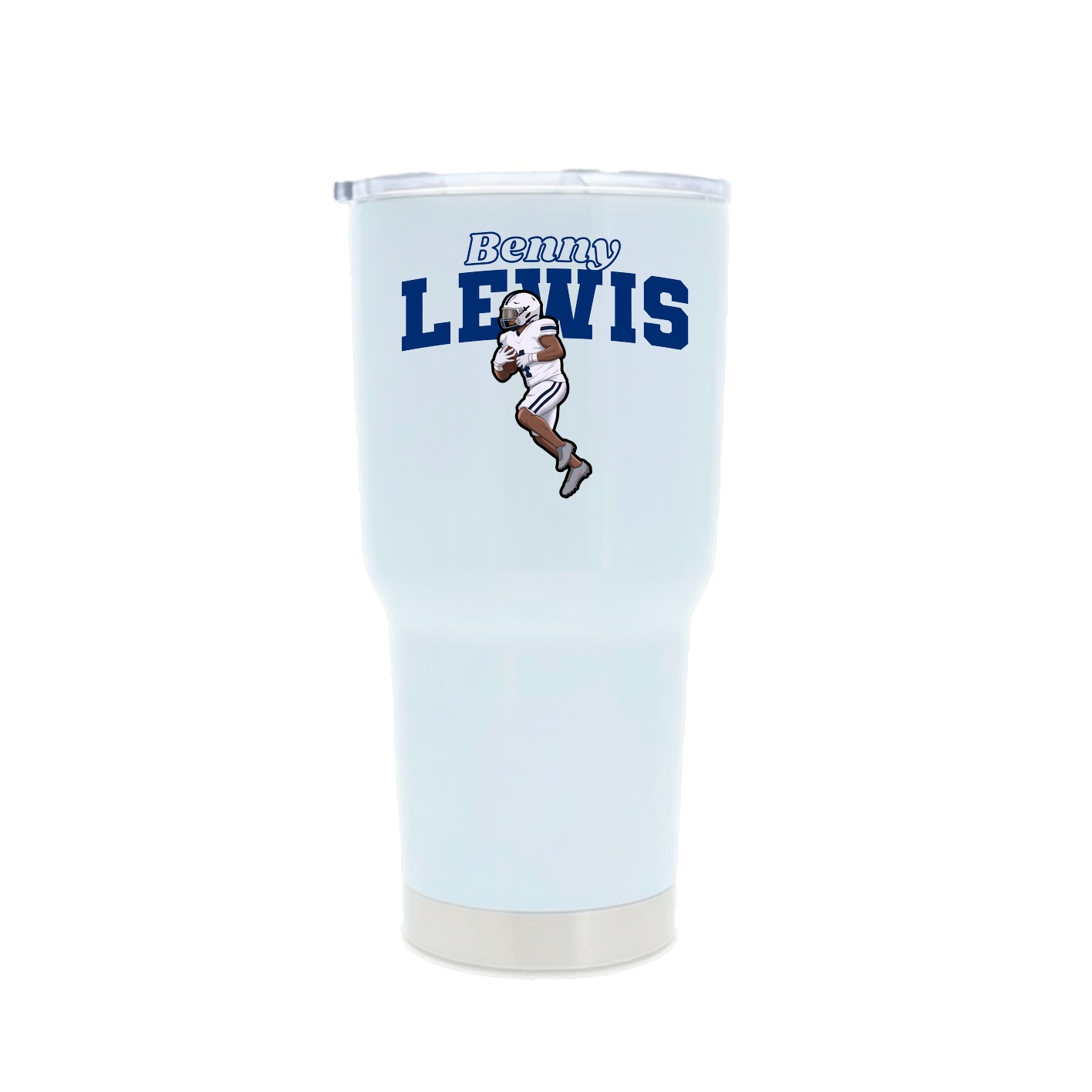 30oz Stainless Steel Tumbler — Name Arch in White