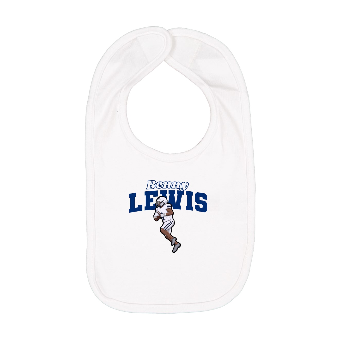 Infant Bib — Name Arch in White