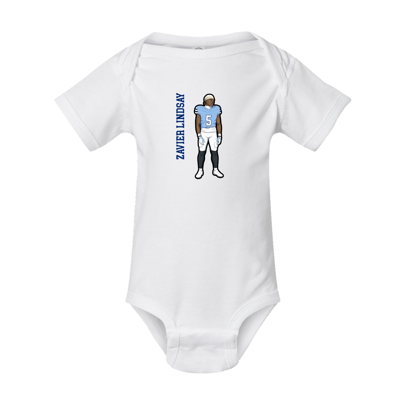 Baby Onesie — Name Vertical in White