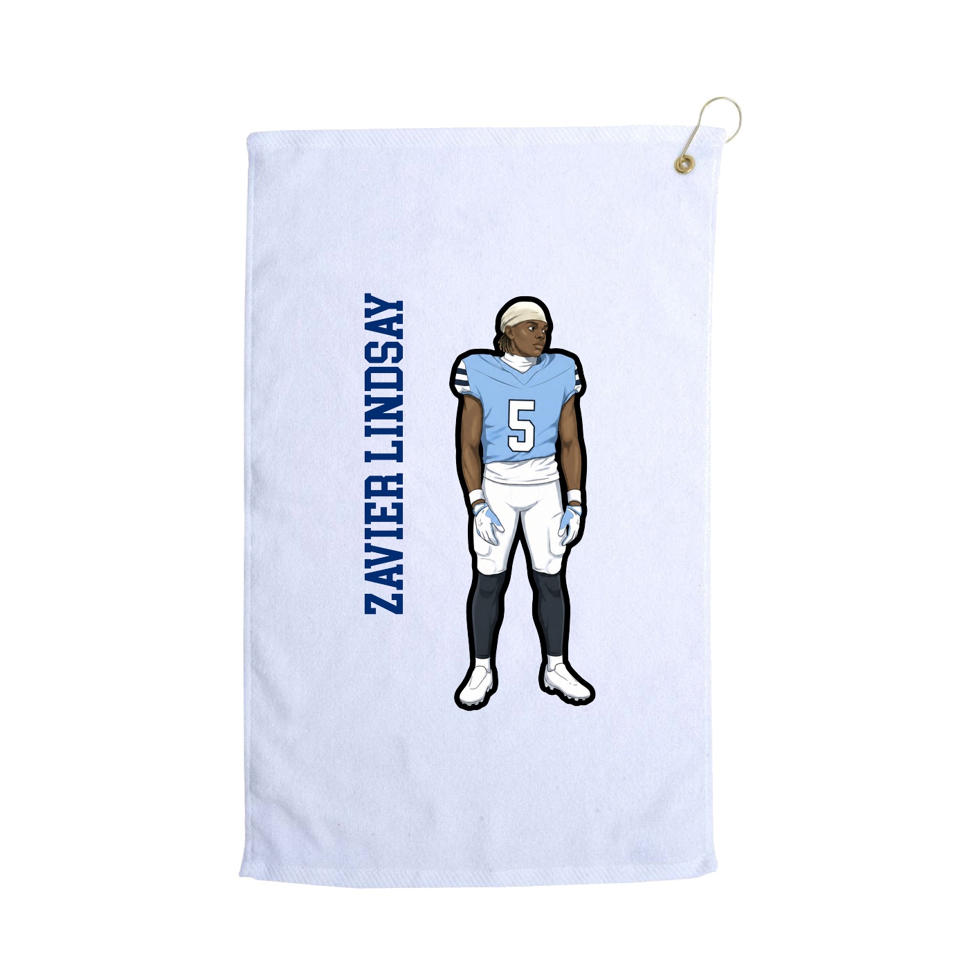 Golf Towel — Name Vertical in White
