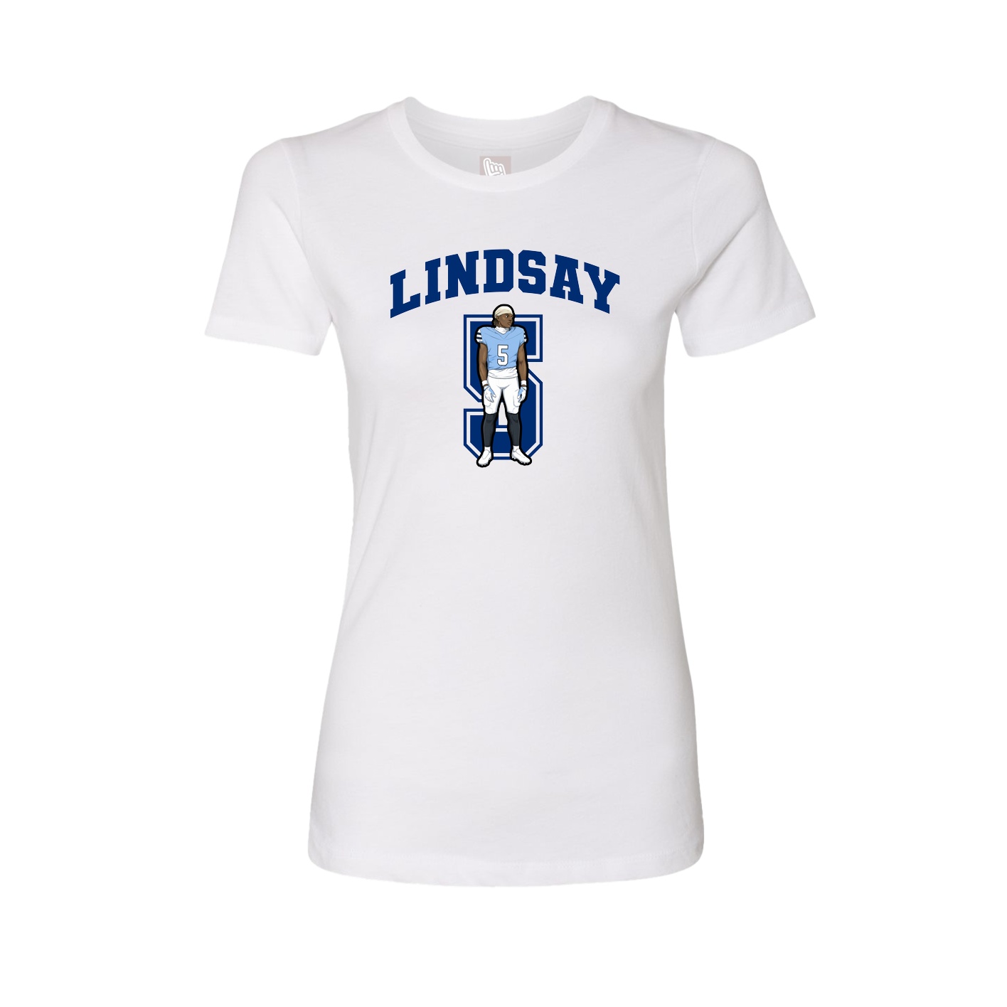 Fitted Women's Tee — Number in White