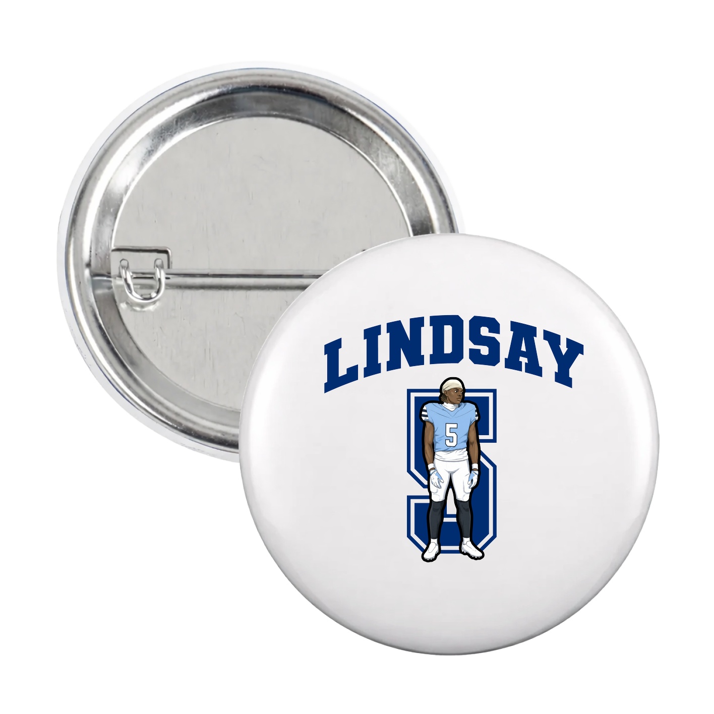 Game Day Button — Number in White