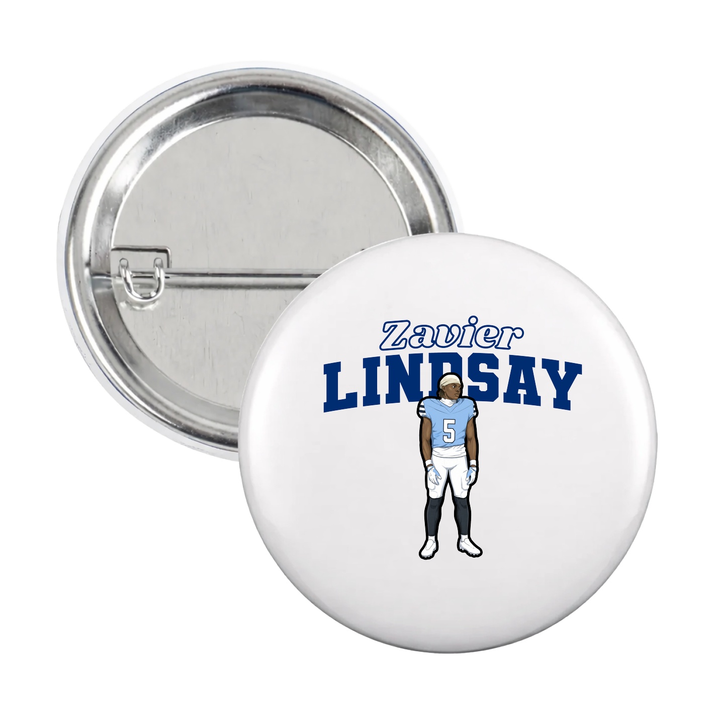 Game Day Button — Name Arch in White