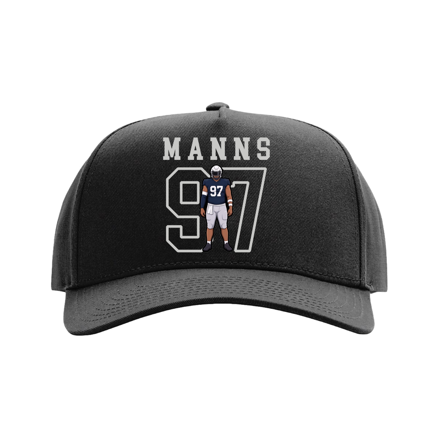 Full Fabric Five-Panel Champ Cap — Shirsey in Black