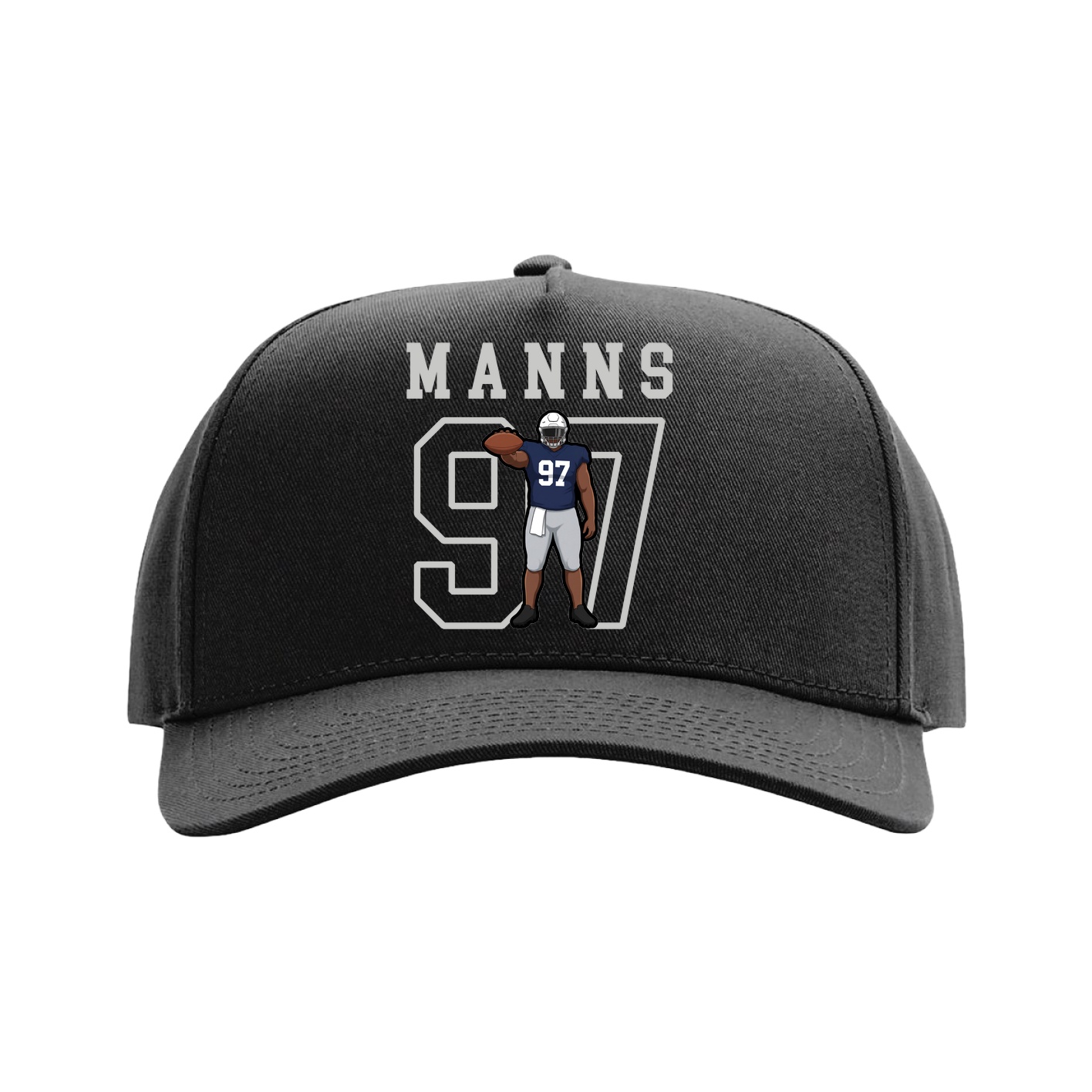 Full Fabric Five-Panel Champ Cap — Shirsey in Black