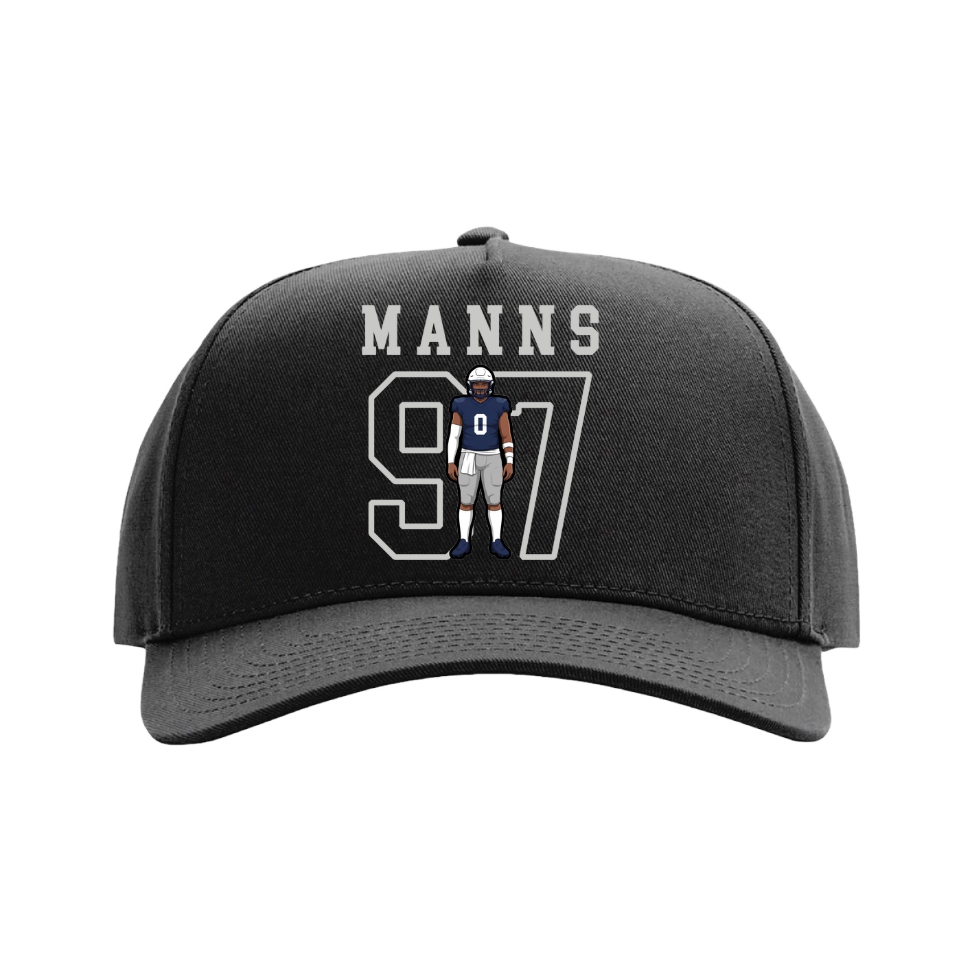 Full Fabric Five-Panel Champ Cap — Shirsey in Black
