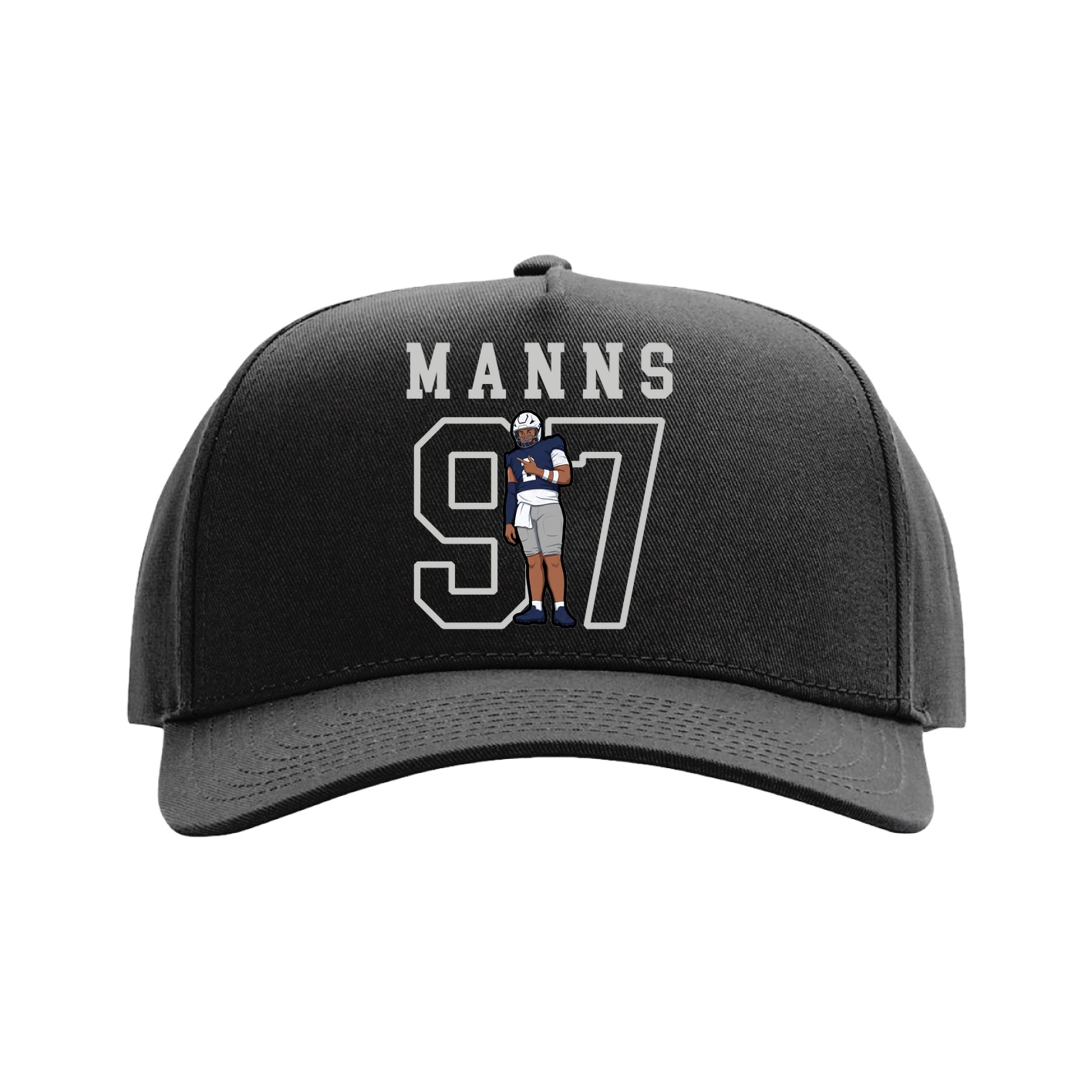 Full Fabric Five-Panel Champ Cap — Shirsey in Black