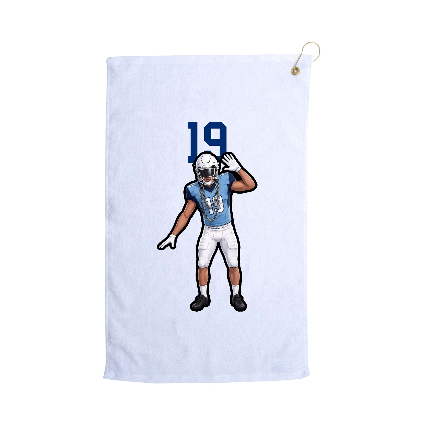 Golf Towel — Number Top in White