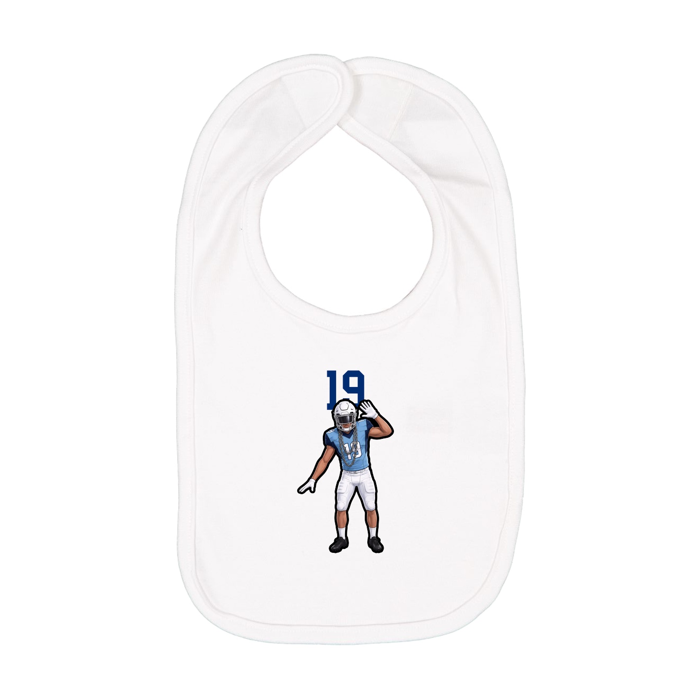 Infant Bib — Number Top in White