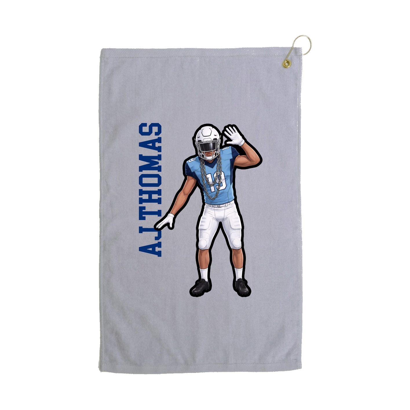 Golf Towel — Name Vertical in Grey