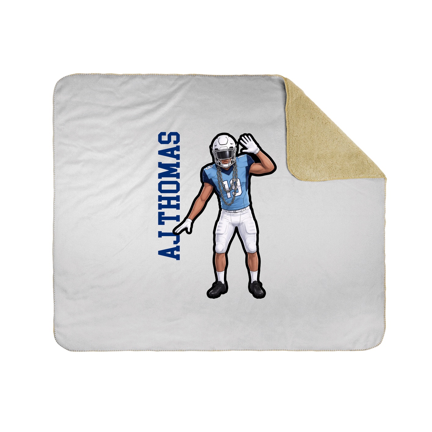 Throw Blanket — Name Vertical in White
