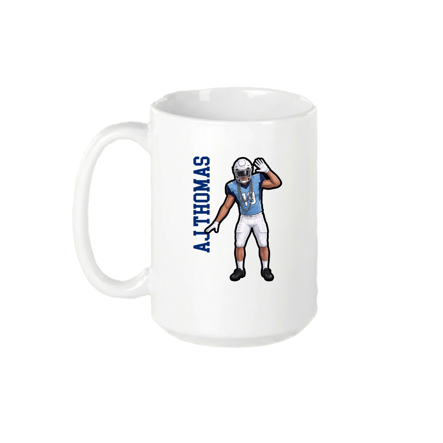 15oz Coffee Mug — Name Vertical in White