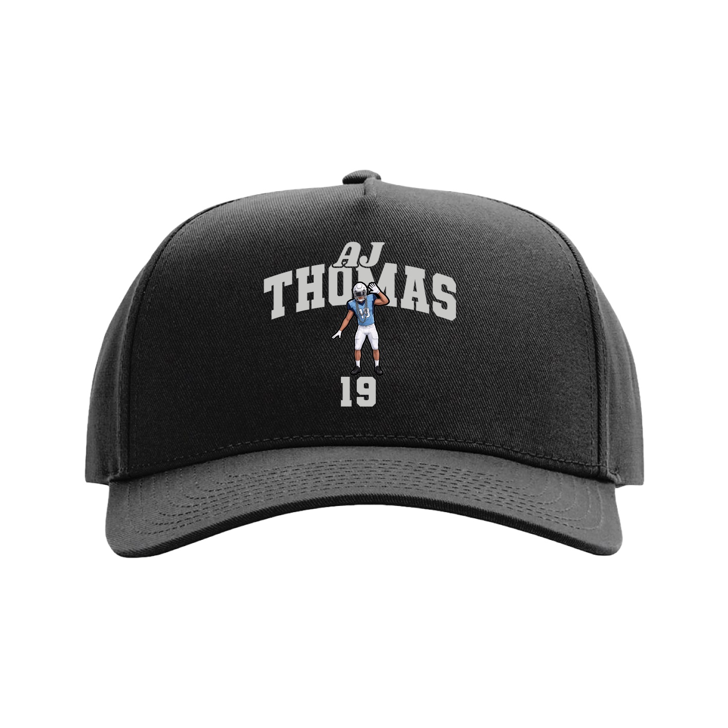 Full Fabric Five-Panel Champ Cap — Signature Arch in Black
