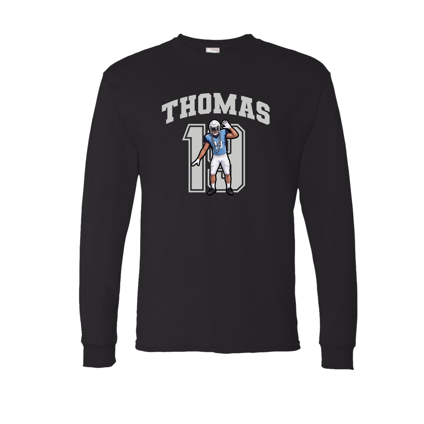 Long Sleeve Tee — Number in Black